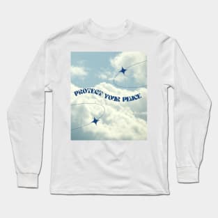 Protect Your Peace Blue Sky Art Print Long Sleeve T-Shirt